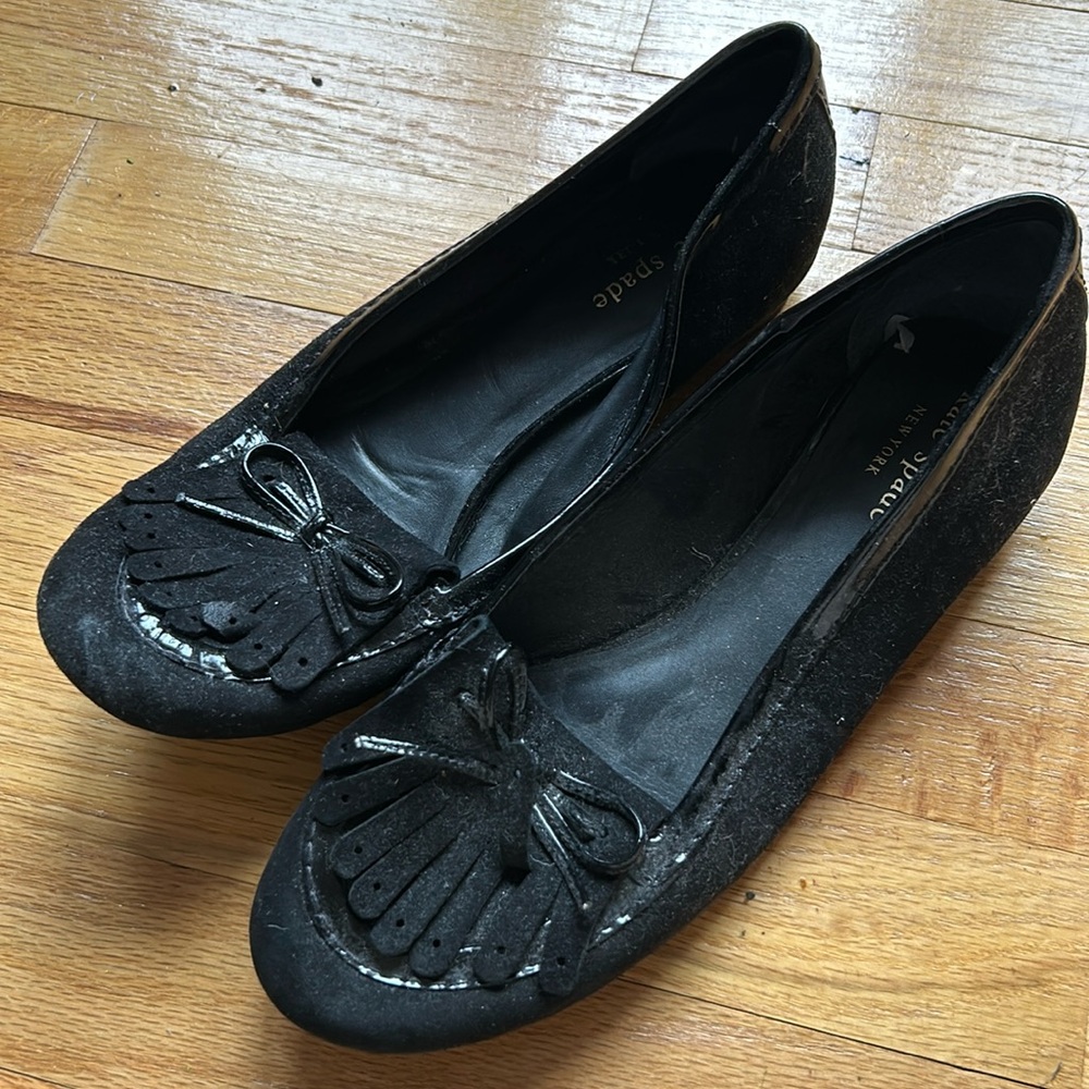 Kate Spade New York Black Suede Loafers - 9
